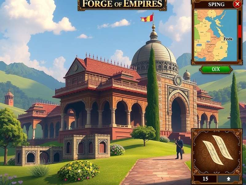Forge of Empires Spring Event 2025 इंटरफ़ेस और बिल्डिंग्स