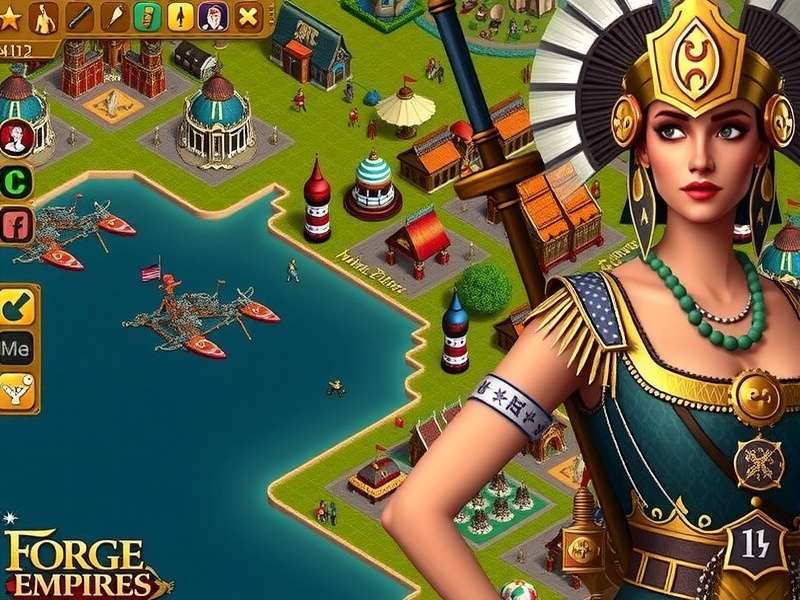 Forge of Empires गेमप्ले स्क्रीनशॉट - एक विकसित ऐतिहासिक शहर