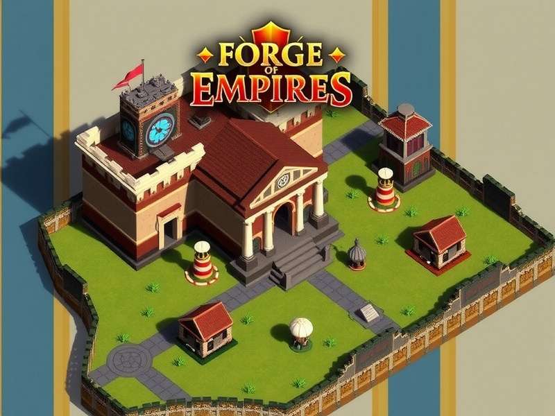 Forge of Empires गेम का स्क्रीनशॉट जिसमें एक शहर और ऐतिहासिक इमारतें दिख रही हैं