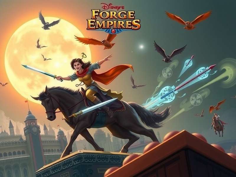 Forge of Empires Halloween 2024 इवेंट का दृश्य - डरावनी सजावट और विशेष बिल्डिंग्स