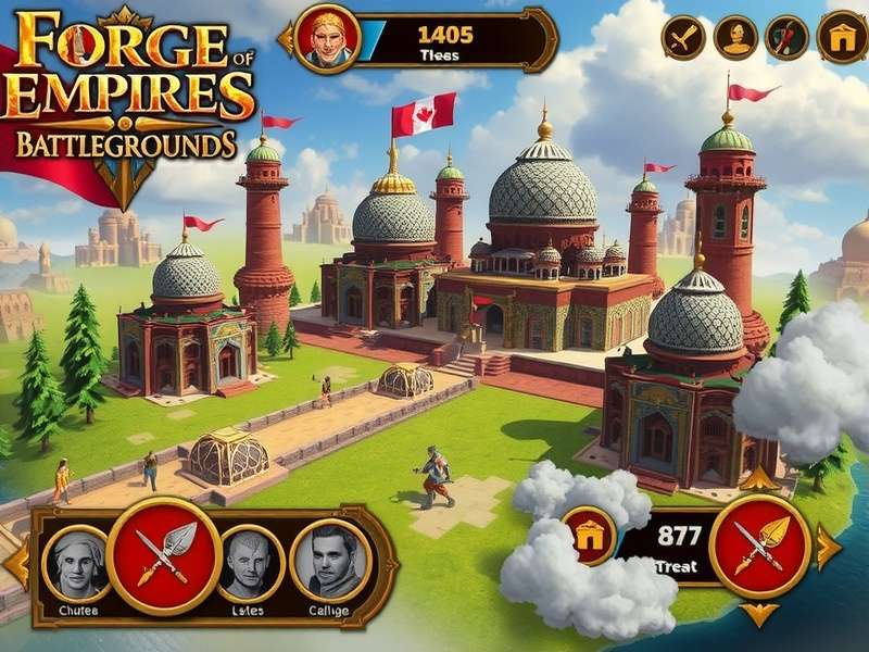 Forge of Empires Guild Battlegrounds रणनीतिक नक्शा दिखाते हुए उच्च-मूल्य वाले सेक्टर