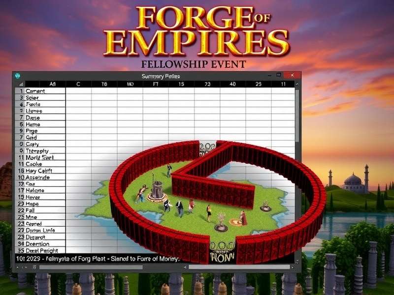 Forge of Empires Fellowship Event 2025 Spreadsheet इंटरफेस