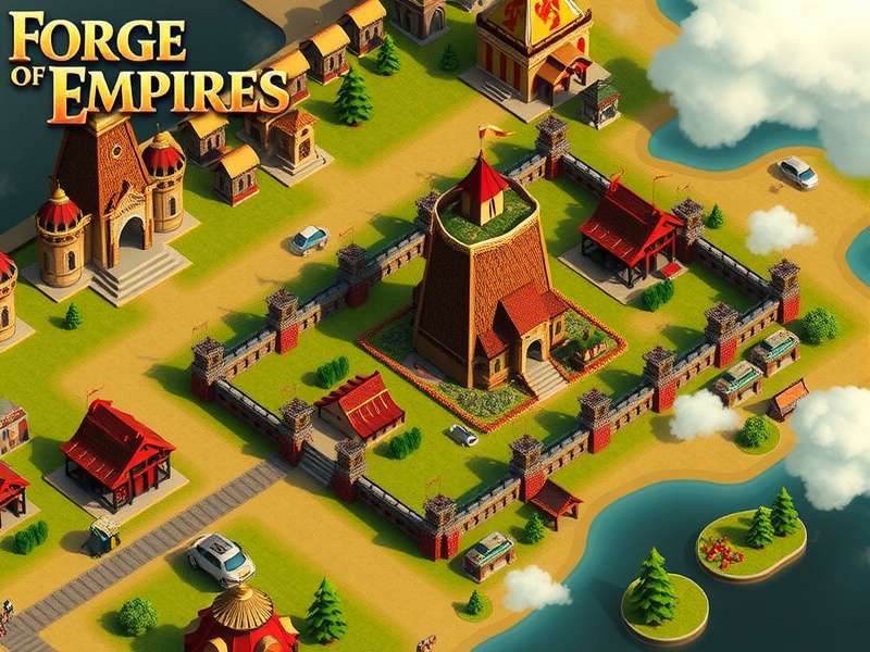Forge of Empires गेम इंटरफेस दिखाता हुआ छवि