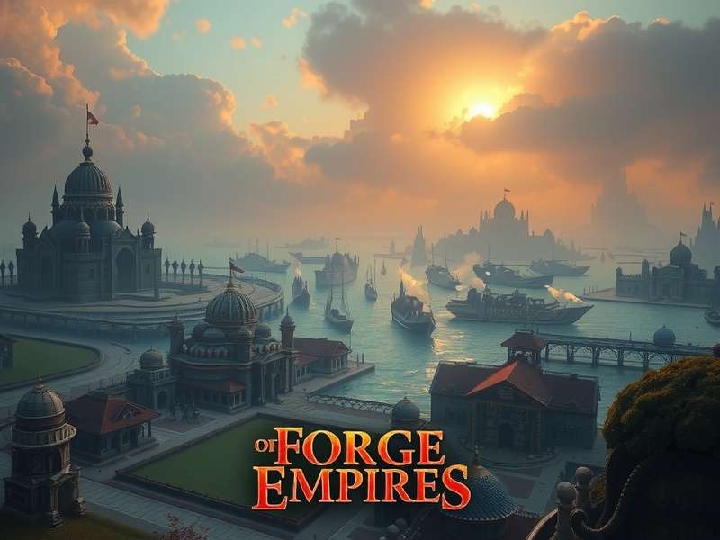 Forge of Empires लॉगिन स्क्रीन और गेम इंटरफ़ेस