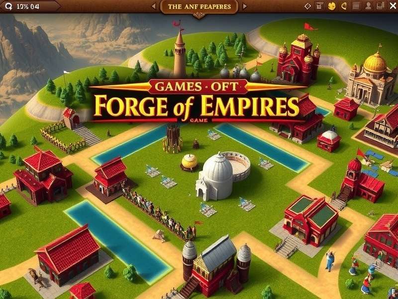 Forge of Empires शहर का दृश्य - ऐतिहासिक इमारतों के साथ एक फलता-फूलता शहर