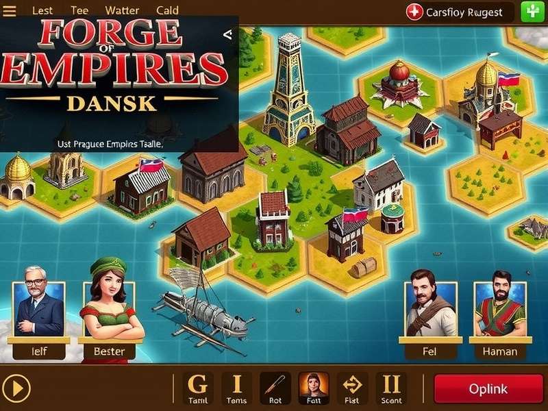 Danish player city layout in Forge of Empires showing optimized resource production