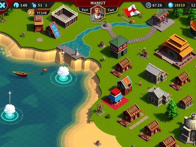 A thriving Forge of Empires city spanning multiple eras