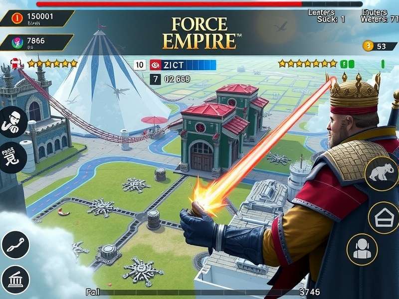 Forge of Empires city view with advanced buildings and decorations