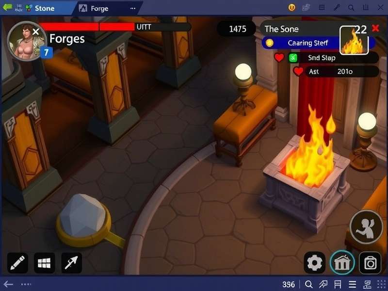 Stone quarry in Forge of Empires with workers