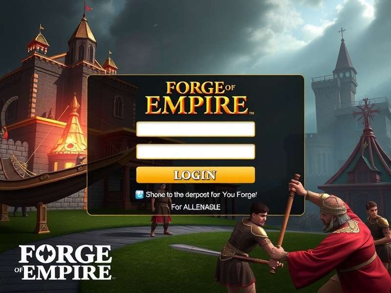 Forge of Empires login screen and gameplay interface