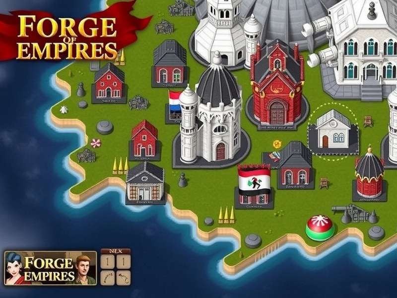 Strategic city planning in Forge of Empires showing a well-organized medieval city layout