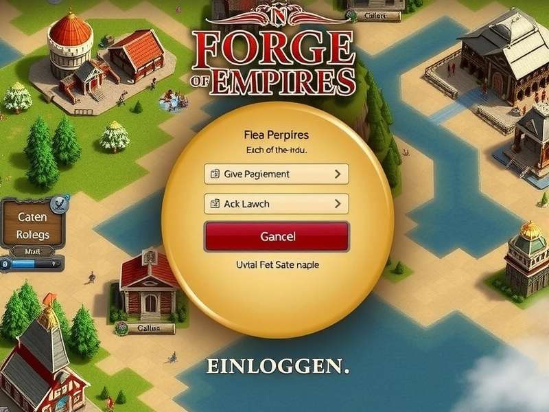 Forge of Empires gameplay screenshot showing city building and strategy interface