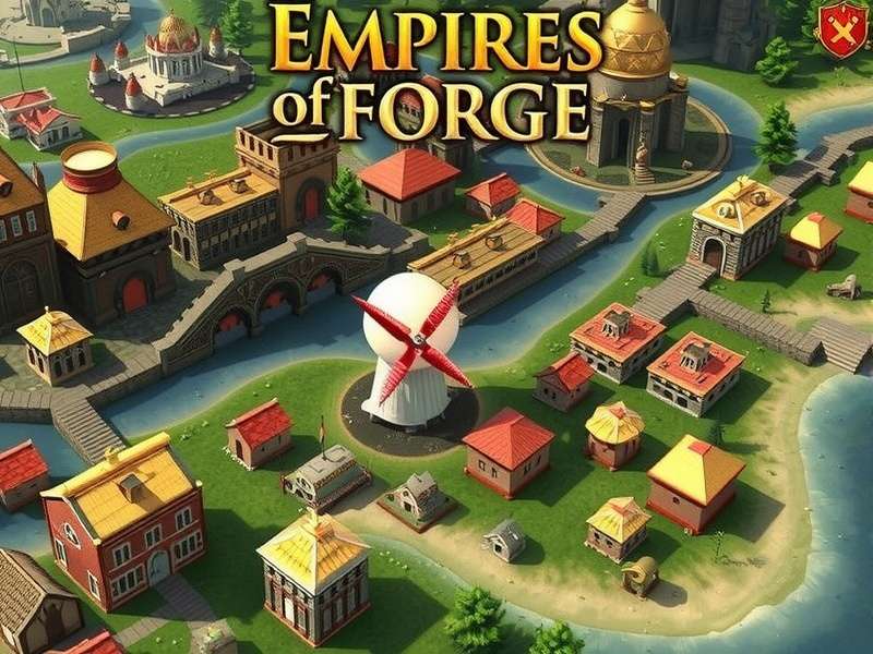 Strategic city planning in Forge of Empires showing optimized layout