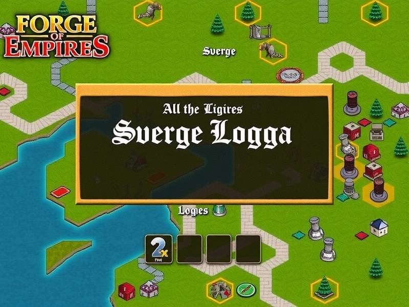 Forge of Empires Swedish player dashboard interface showing login options