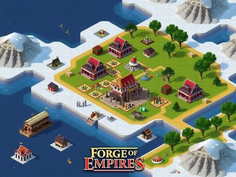 Thriving medieval city in Forge of Empires with buildings and resources