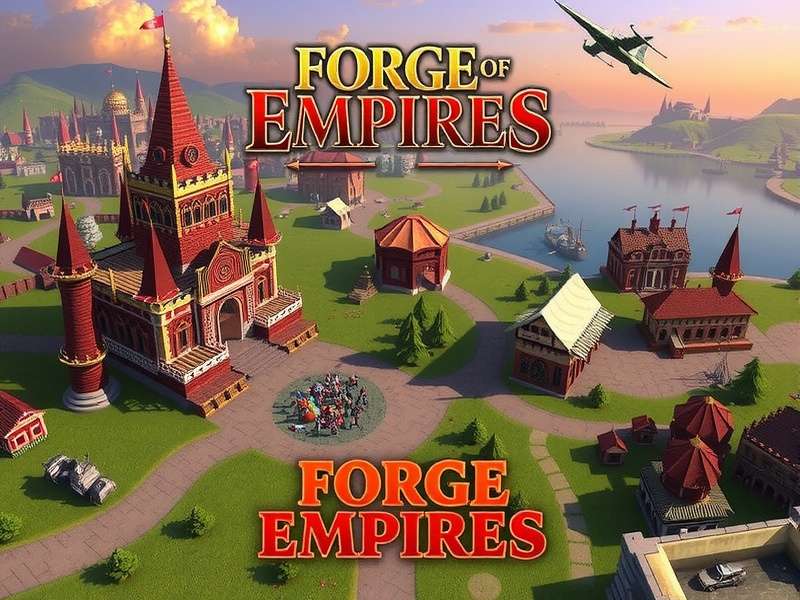 Thriving Forge of Empires city with diverse buildings and decorations