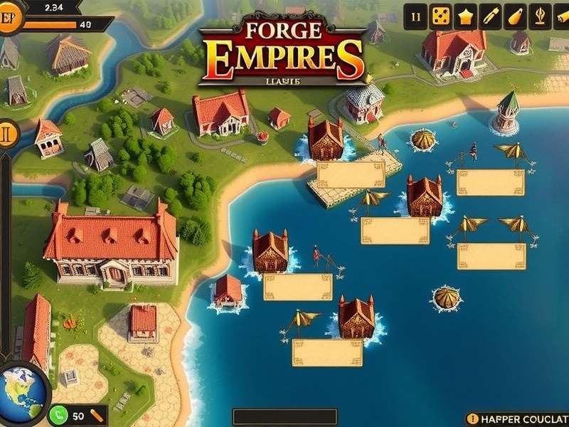 Forge of Empires GR gameplay showing city building interface