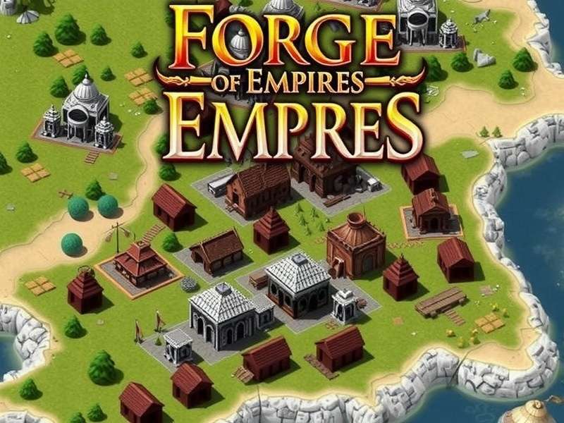 Forge of Empires German community strategy session showing city building and login interface