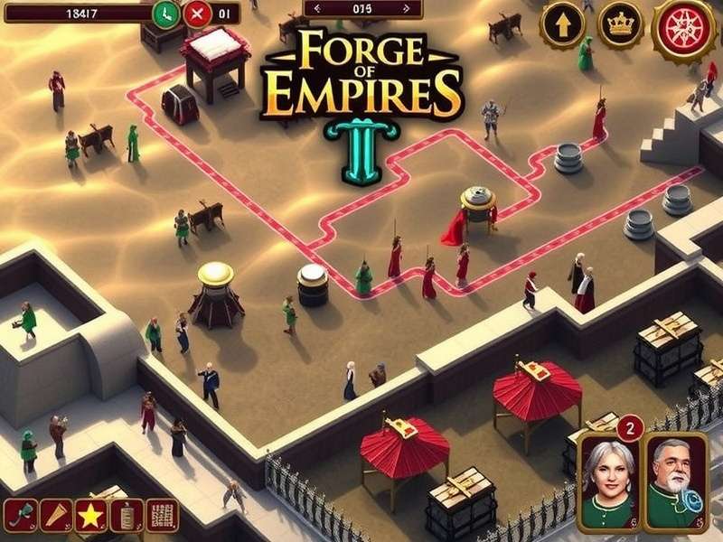 Forge of Empires free player city layout showing efficient resource management