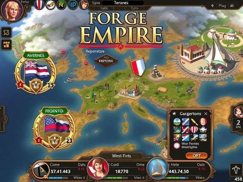 A thriving high-age city in Forge of Empires, showing intricate road layouts and grand buildings