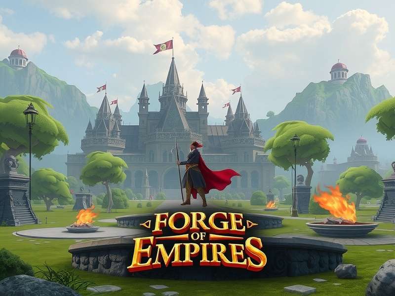 Strategic overview map of Forge of Empires game showing city layout and resources