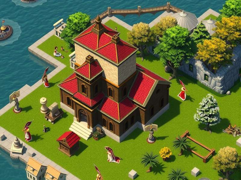 Forge Of Empires Hra gameplay screenshot showing medieval city with castles and farms