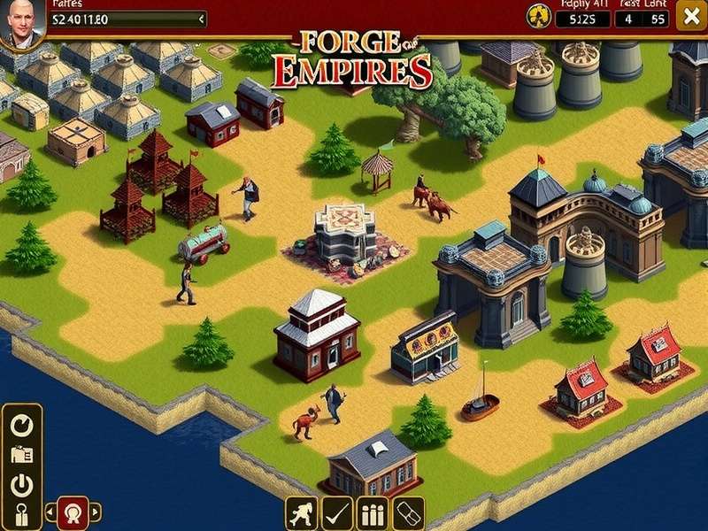 Forge of Empires city layout showcasing strategic building placement in different ages