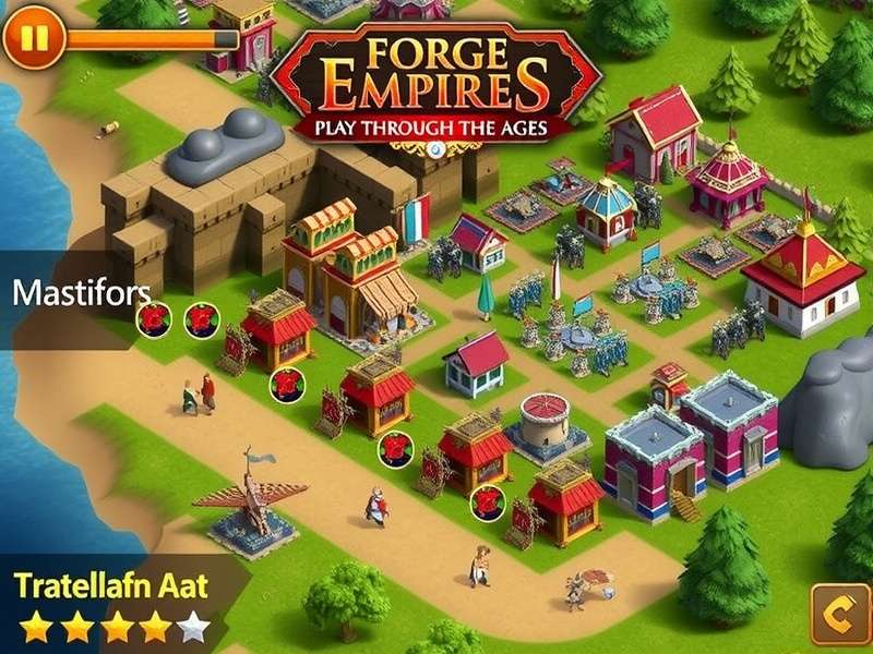 Forge of Empires city building across different historical ages - gameplay screenshot