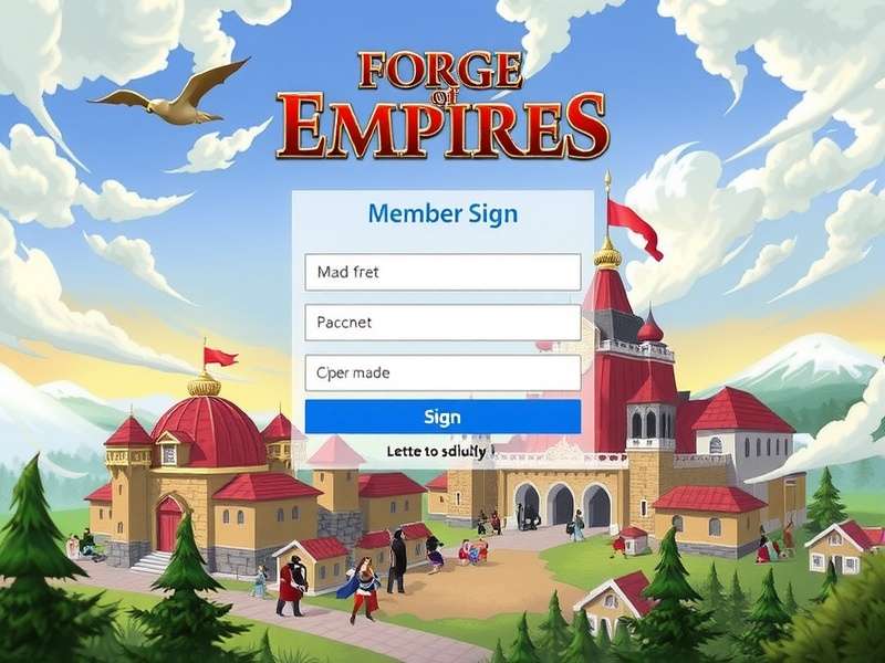 Forge of Empires member sign in dashboard — India server interface showing login screen with historical city background