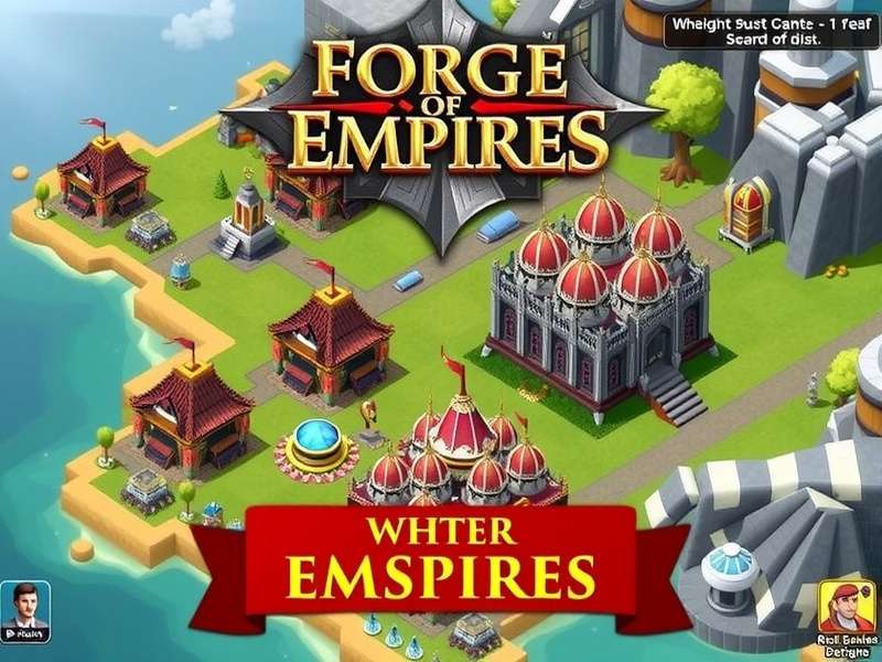 Forge of Empires medieval city skyline with castles, trading posts and great buildings