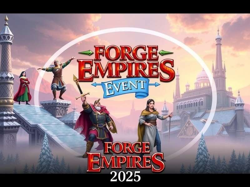 Forge of Empires 2025 Winter Event banner showing snowy kingdom with grand prizes