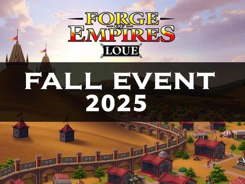 Forge Of Empires Fall Event 2025 Youtube banner showcasing autumn-themed empire buildings