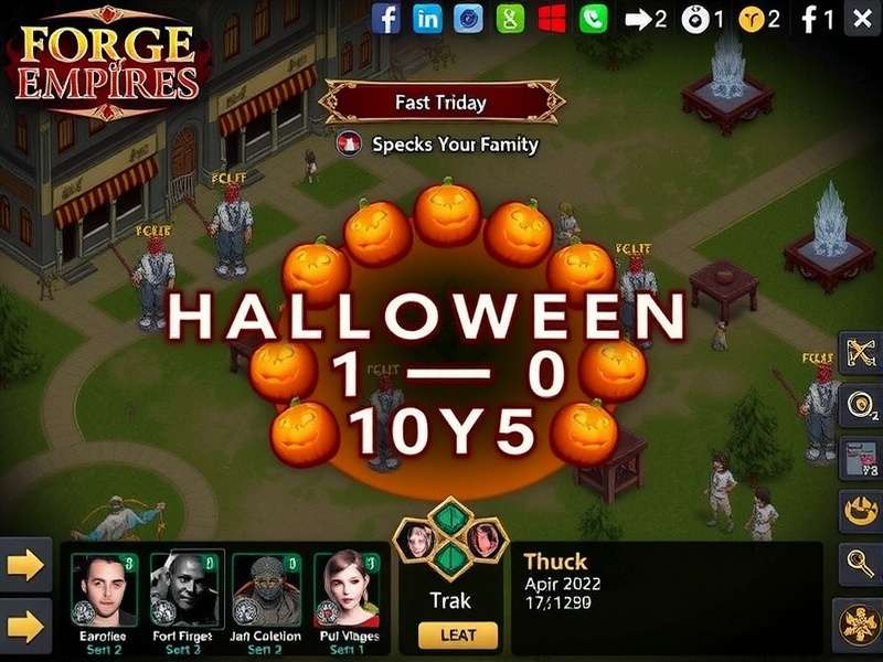 Forge of Empires Halloween Event 2025 banner with spooky castle and jack-o-lanterns