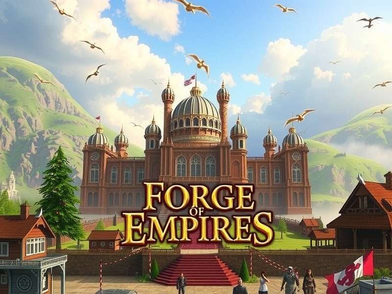 Forge Of Empires US Server banner with medieval city and Indian player community